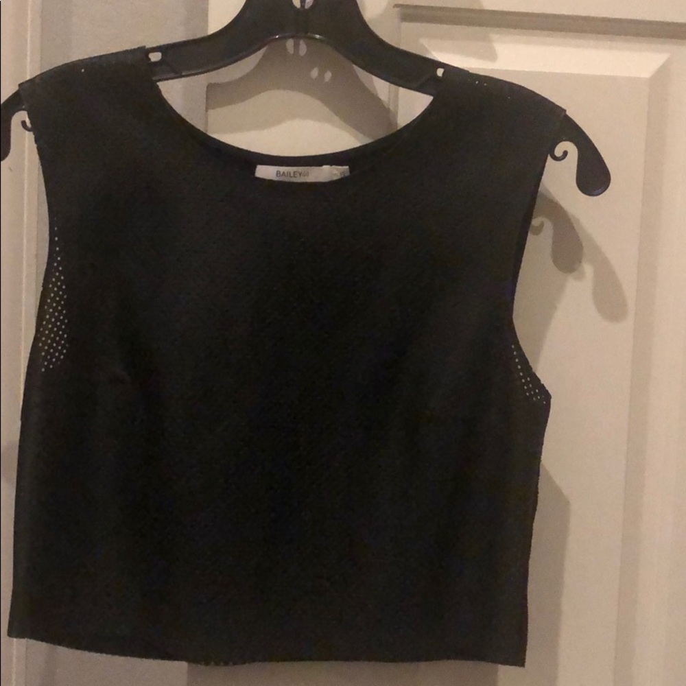 Vegan leather mesh cropped top, Bailey 44